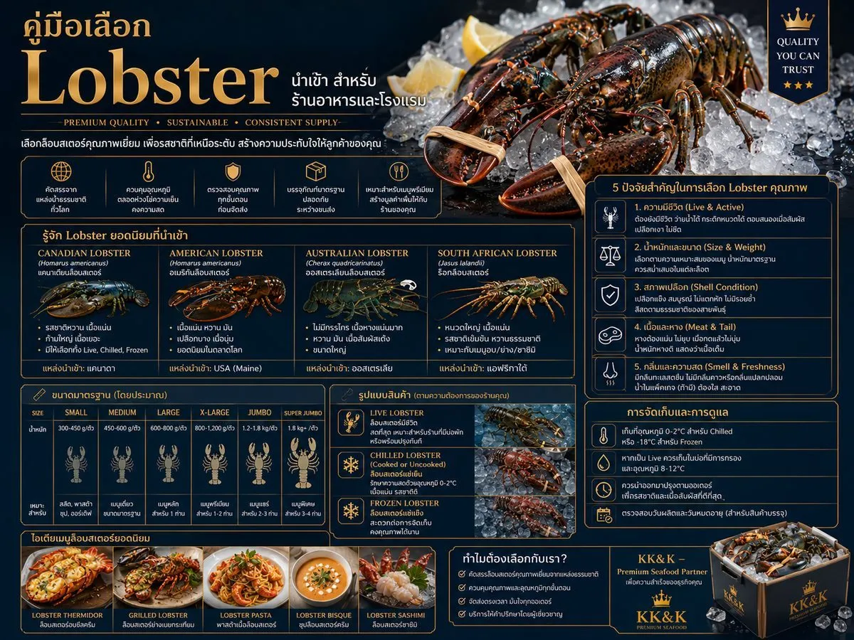 คู่มือเลือก Lobster นำเข้า สำหรับร้านอาหารและโรงแรม